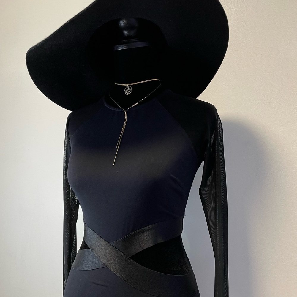 Bebe cutout mesh black dress